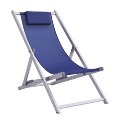 Greenwood Professional Aluminum Beach Garden Chair - Blue Textilene