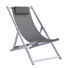 Sdraio Mare Professionale In Alluminio - Textilene Grigio