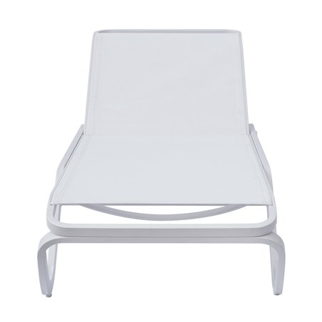 Transat Vieste en aluminium - Textilene blanc - Blanc Greenwood