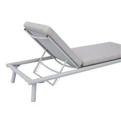 Lettino Taormina In Alluminio - Textilene Sabbia - Cuscino Beige - Creta
