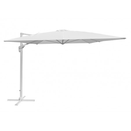 Parasol de jardin Colorado en aluminium avec mât latéral 3x4m blanc - Blanc Greenwood