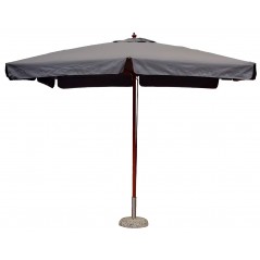 Parasol de jardin en bois 3 x 4 m - Gris - Bois - Série De Lux Greenwood