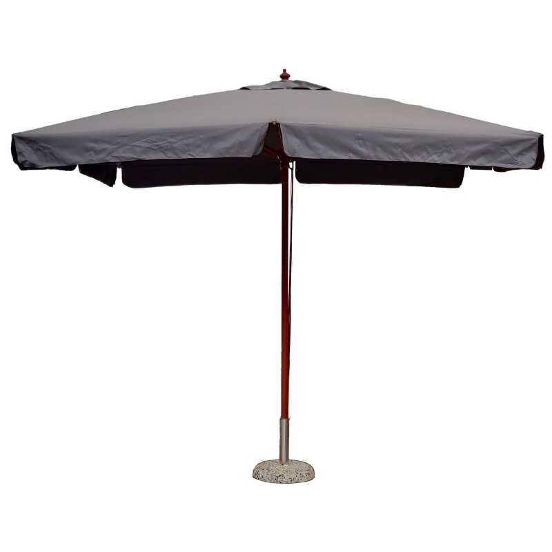 Parasol de jardin en bois 3 x 4 m - Gris - Bois - Série De Lux Greenwood
