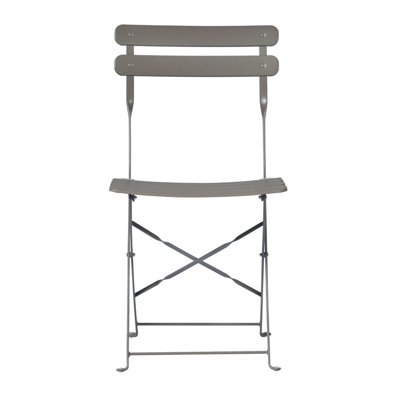 Greenwood Folding Iron Bistro Chair - Dove Gray