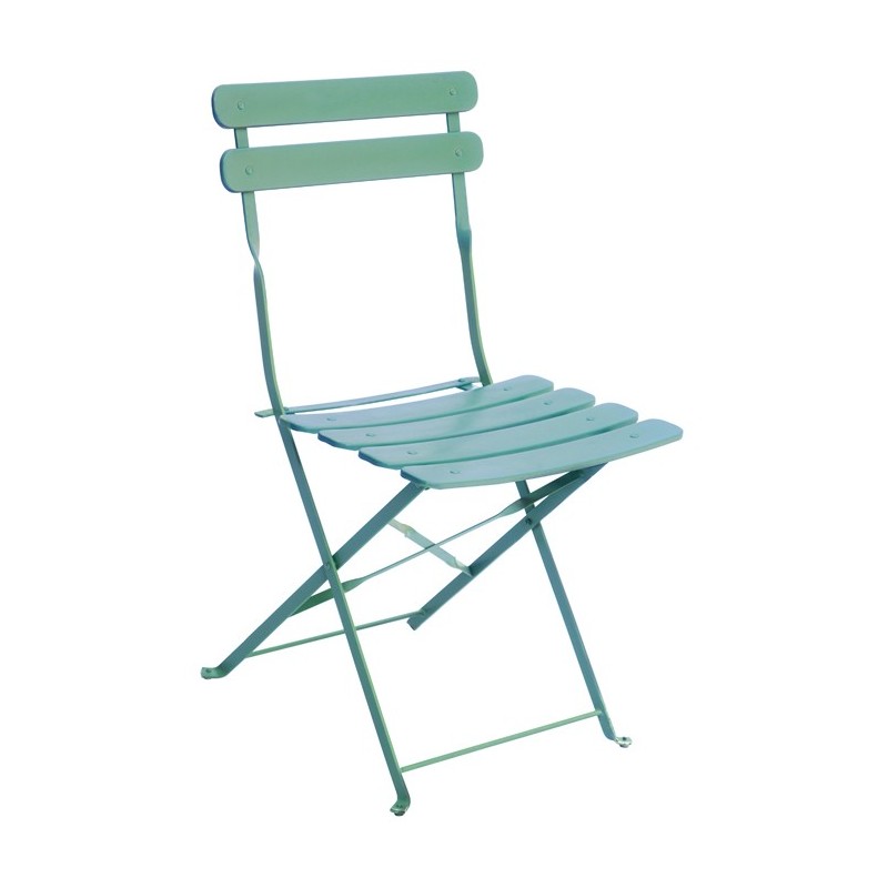 Chaise de jardin de bistrot pliante en fer - Verte Greenwood