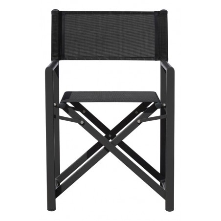 Greenwood Paros Directors Chair in Aluminum - Black Textilene - Anthracite