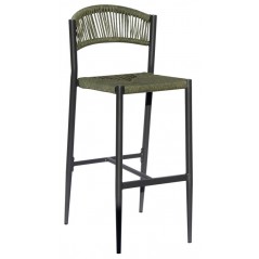 Tabouret Milano en aluminium - Osier vert - Anthracite Greenwood