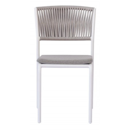 Greenwood Modena Aluminum Garden Chair - Outdoor Rope Sand - White