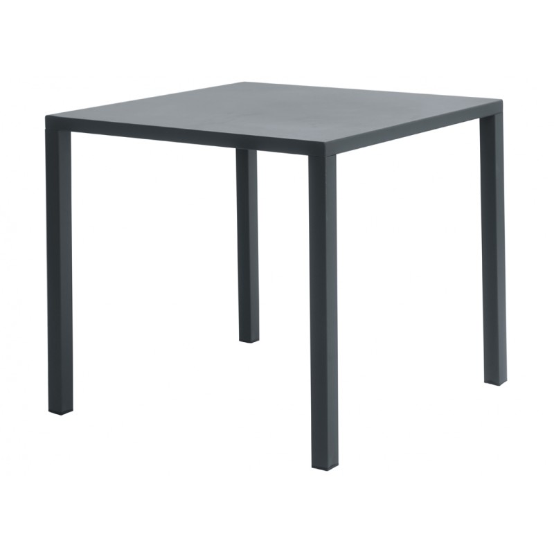 Greenwood Garda Steel Garden Table 80x80 cm - Anthracite - Self-Leveling