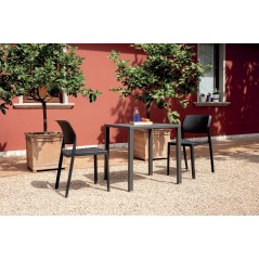 Greenwood Garda Steel Garden Table 80x80 cm - Anthracite - Self-Leveling
