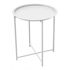 Table de jardin basse ronde en fer Ø46 cm - Blanche Greenwood