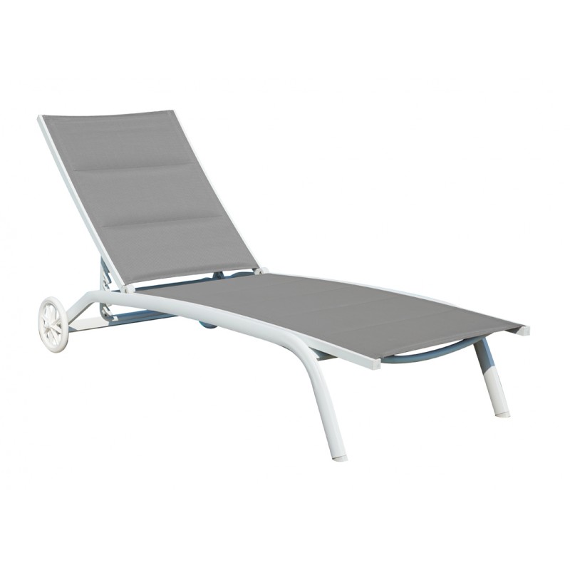 Greenwood 5-Position Aluminum Sun Lounger - Gray