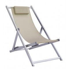 Greenwood Professional Aluminum Beach Garden Chair - Textilene Sand