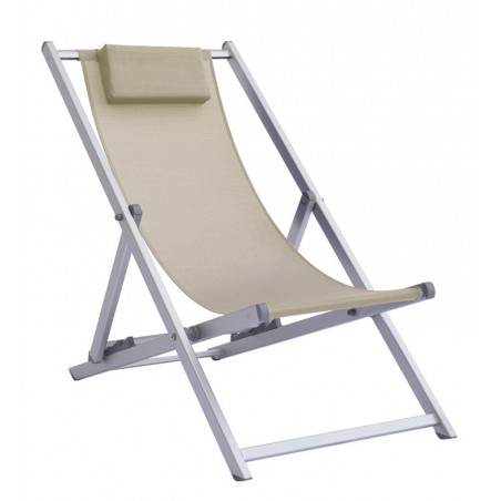 Greenwood Professional Aluminum Beach Garden Chair - Textilene Sand