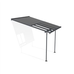 Canopia Sierra Cabrio Pergola Addossata in Alluminio 3X3 m Grigio - Pannelli Ombreggianti Mobili