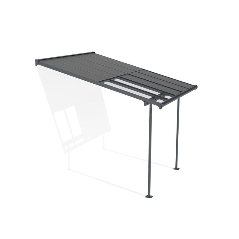 Canopia Sierra Cabrio Pergola adossée en aluminium 3x3 m Gris avec panneaux d'ombrage mobiles Canopia Sierra Cabrio Pergola adossée en aluminium 3x3 m Gris avec panneaux d'ombrage mobiles