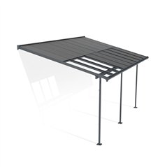 Canopia Sierra Cabrio Pergola Addossata in Alluminio 3X5.6 m Grigio - Pannelli Ombreggianti Mobili