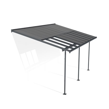 Canopia Sierra Cabrio Pergola Addossata in Alluminio 3X5.6 m Grigio - Pannelli Ombreggianti Mobili