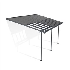 Canopia Sierra Cabrio Pergola Addossata in Alluminio 3X6.2 m Grigio - Pannelli Ombreggianti Mobili