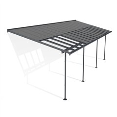 Canopia Sierra Cabrio Pergola Addossata in Alluminio 3X9.2 m Grigio - Pannelli Ombreggianti Mobili