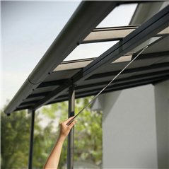 Canopia Sierra Cabrio Pergola Addossata in Alluminio 3X9.2 m Grigio - Pannelli Ombreggianti Mobili