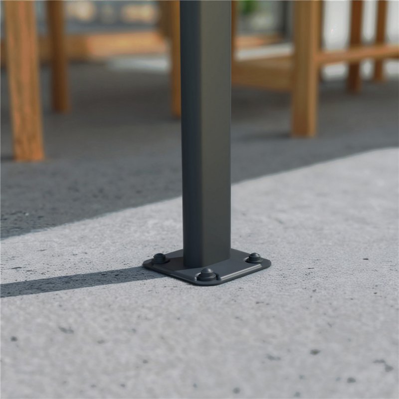 Canopia Sierra Cabrio Pergola adossée en aluminium 3x9.2 m Gris avec panneaux d'ombrage mobiles