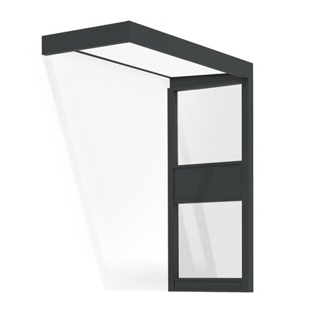 Canopia Sophia Pensilina Da Esterno 215X95 cm + Parete laterale - Grigio Opal Bianco