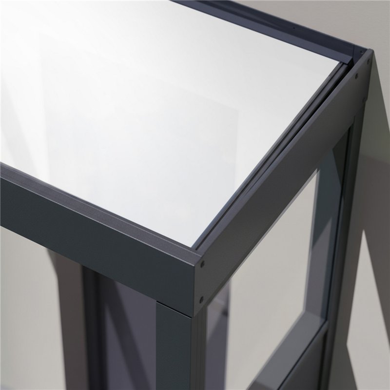 Canopia Sophia Auvent de porte 160x95 cm- Gris Blanc opale avec 2 parois latérales