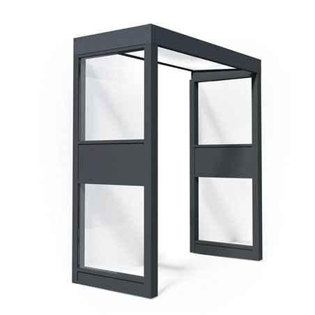 Canopia Sophia Pensilina Da Esterno 215X95 cm + 2x Parete laterale - Grigio Opal Bianco