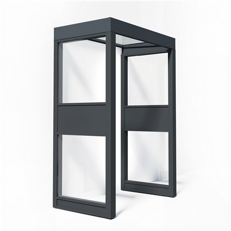 Canopia Sophia Pensilina Da Esterno 160X95 cm + 2x Parete laterale - Grigio Trasparente