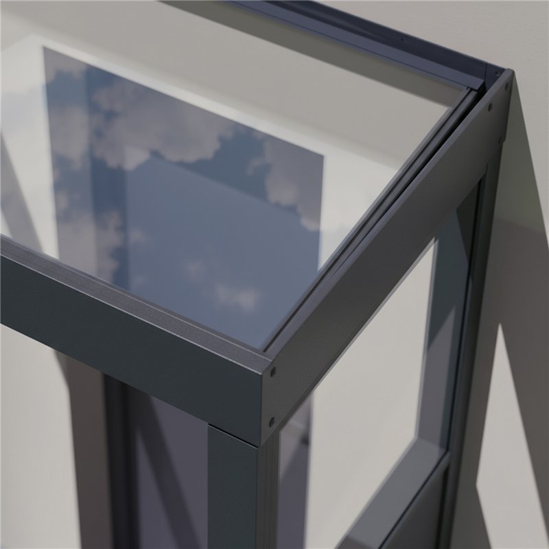 Canopia Sophia Auvent de porte 160x95 cm- Gris Transparent avec 2 parois latérales
