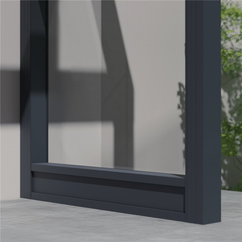 Canopia Sophia Auvent de porte 160x95 cm- Gris Transparent avec 2 parois latérales
