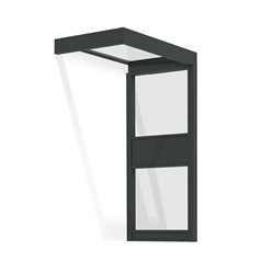 Canopia Sophia Pensilina Da Esterno 160X95 cm + Parete laterale- Grigio Trasparente