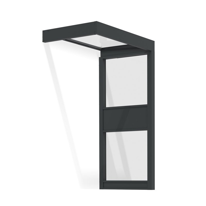 Canopia Sophia Auvent de porte 160x95 cm- Gris Transparent avec Paroi latérale Canopia Sophia Auvent de porte 160x95 cm- Gris Transparent avec Paroi latérale