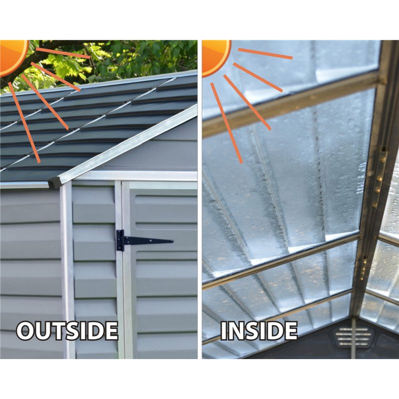 Canopia Skylight Casetta Da Giardino in Policarbonato 229X185X217 cm Grigio Canopia Skylight Casetta Da Giardino in Policarbonato 229X185X217 cm Grigio