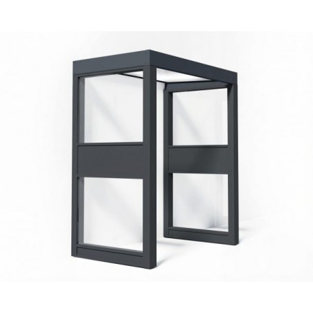 Canopia Sophia Auvent de porte 160x95 cm- Gris Blanc opale avec 2 parois latérales