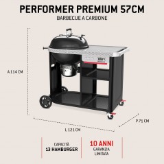 Weber Charcoal Barbecue Performer Premium Ø 57 cm Black Ref. 1501966