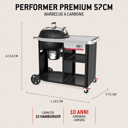 Barbecue Weber à Charbon Performer Premium Ø 57 cm Noir Réf. 1501966