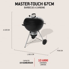 Weber Charcoal Barbecue Master-Touch E-6755 WBR Crafted Ø 67 cm Black Ref. 1500230