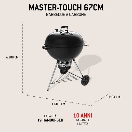 Weber Charcoal Barbecue Master-Touch E-6755 WBR Crafted Ø 67 cm Black Ref. 1500230