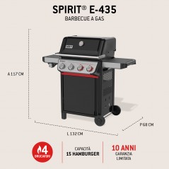Barbecue Weber à Gaz Spirit E-435 Noir Réf. 1502112