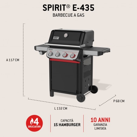 Barbecue Weber à Gaz Spirit E-435 Noir Réf. 1502112