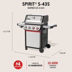 Barbecue Weber à Gaz Spirit S-435 Inox Réf. 1502107
