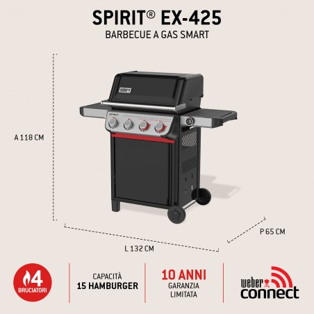 Barbecue Weber à Gaz Spirit EX-425 Noir Réf. 1502142