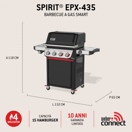 Barbecue Weber à Gaz Spirit EPX-435 Noir Réf. 1502175