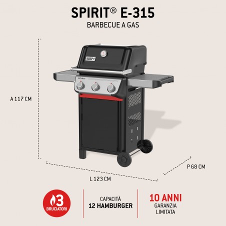 Weber Gas Barbecue Spirit E-315 Black Ref. 1502091