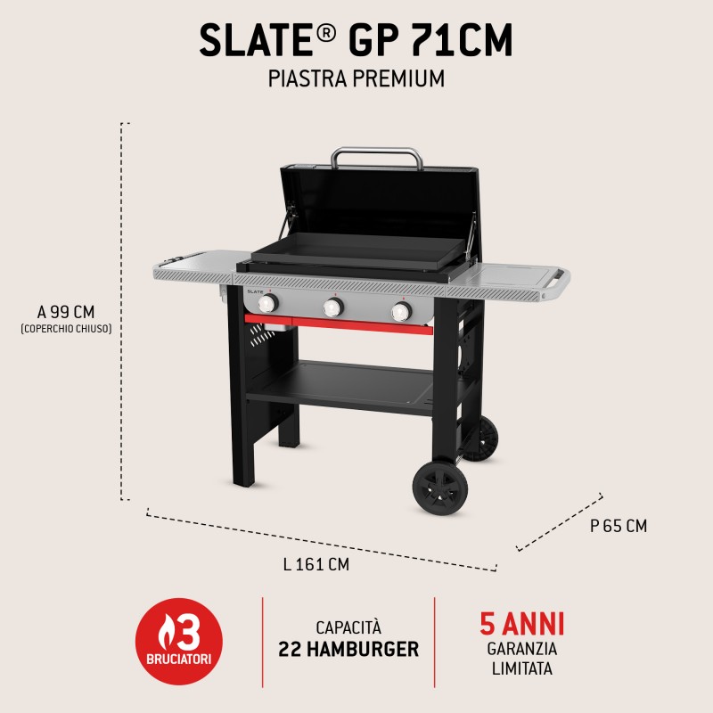 Plancha Weber à Gaz Slate GP 71 cm Premium Griddle Noir Réf. 1501791