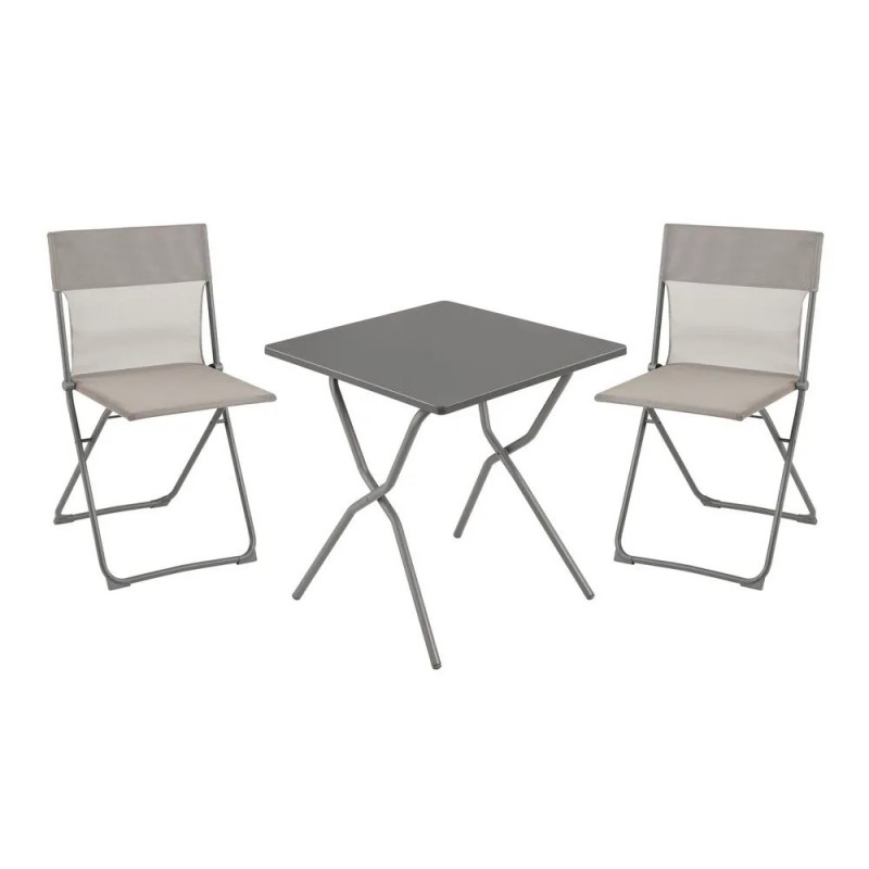 Set con Tavolo e 2 sedie BALCONY 64 x 70 cm colore Titane LaFuma Set con Tavolo e 2 sedie BALCONY 64 x 70 cm colore Titane LaFuma