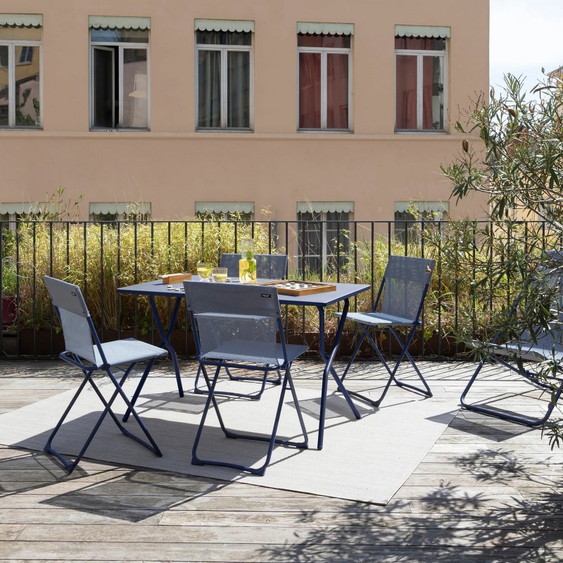 Set con Tavolo e 4 sedie BALCONY 120 x 70 cm colore Indigo LaFuma Set con Tavolo e 4 sedie BALCONY 120 x 70 cm colore Indigo LaFuma