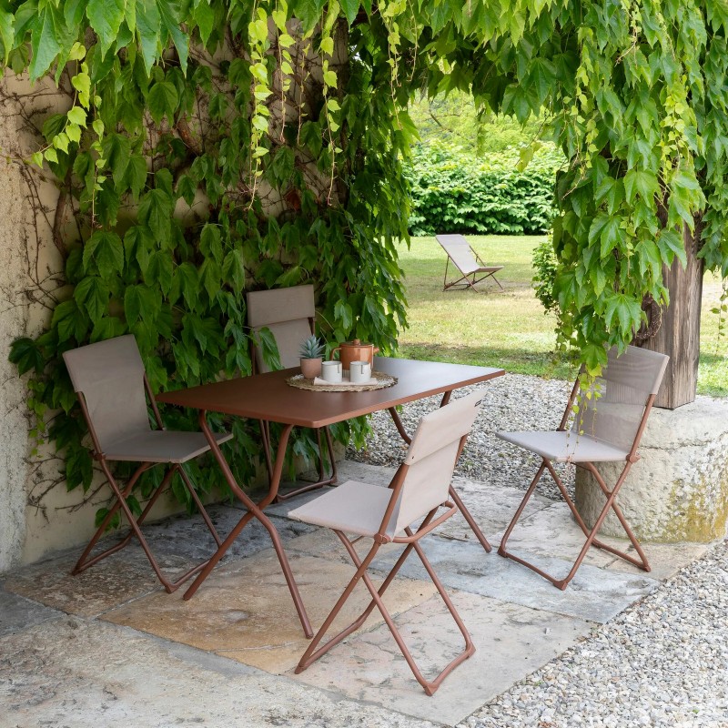 Set con Tavolo e 4 sedie BALCONY 120 x 70 cm colore Canyon LaFuma Set con Tavolo e 4 sedie BALCONY 120 x 70 cm colore Canyon LaFuma